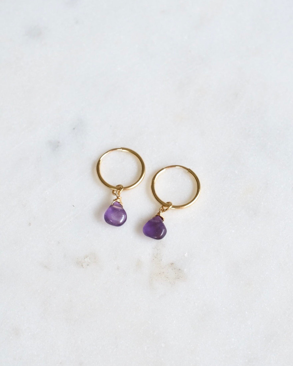 Amethyst Infinity Hoop Earrings