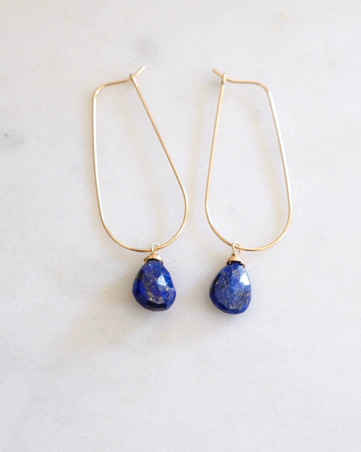 Lapis Lazuli U Hoop Earrings