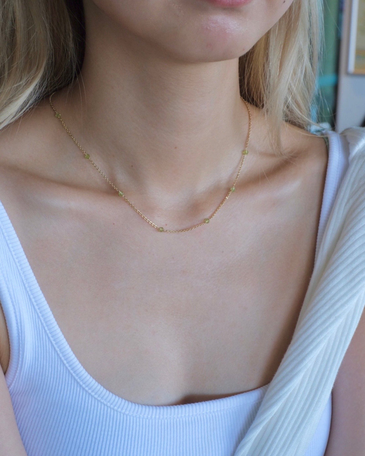 Peridot Dot Necklace