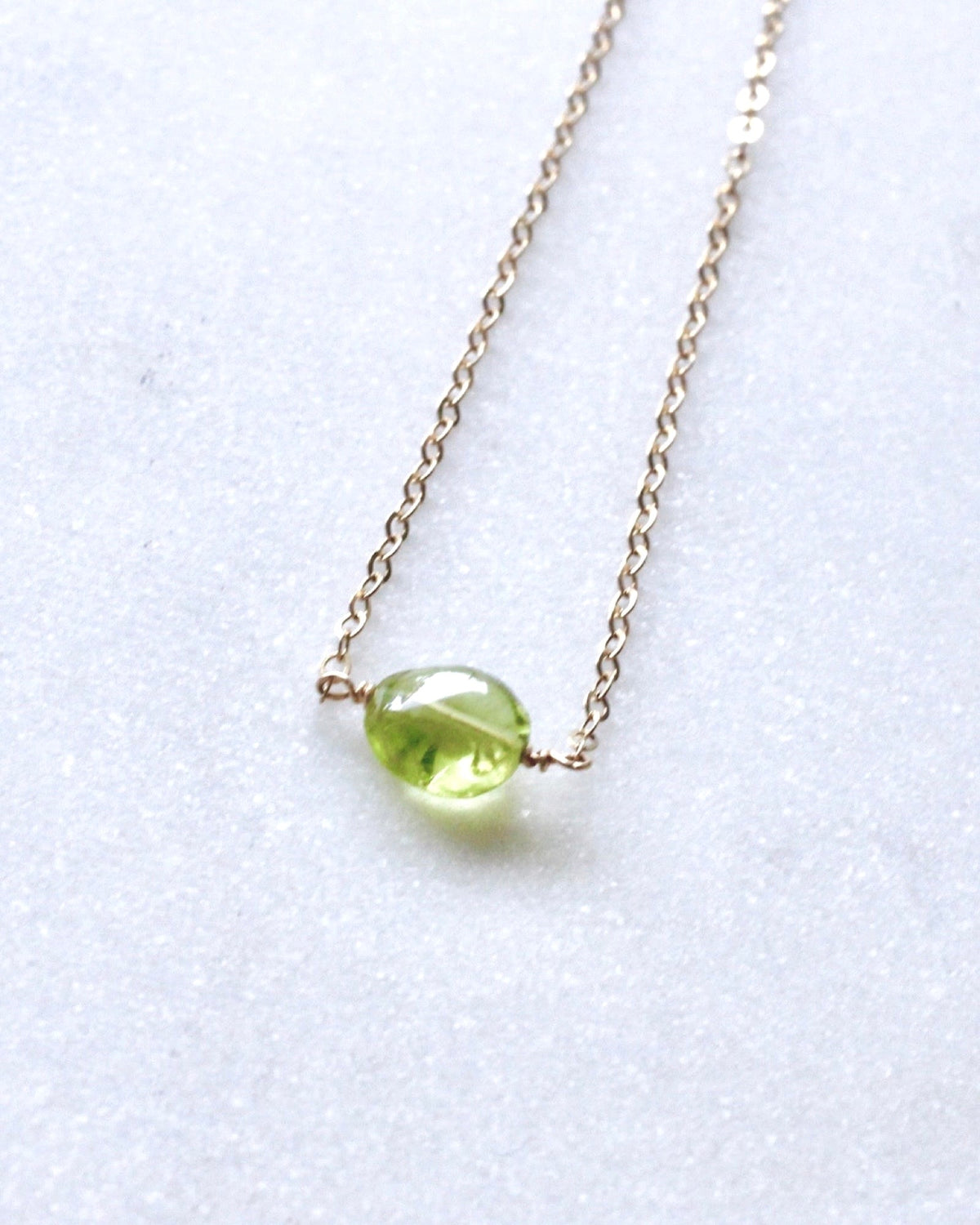 Peridot One Point Necklace