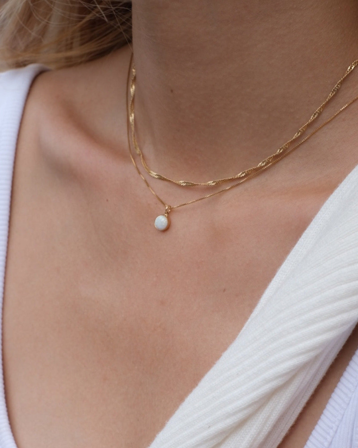 Opal Lily Necklace