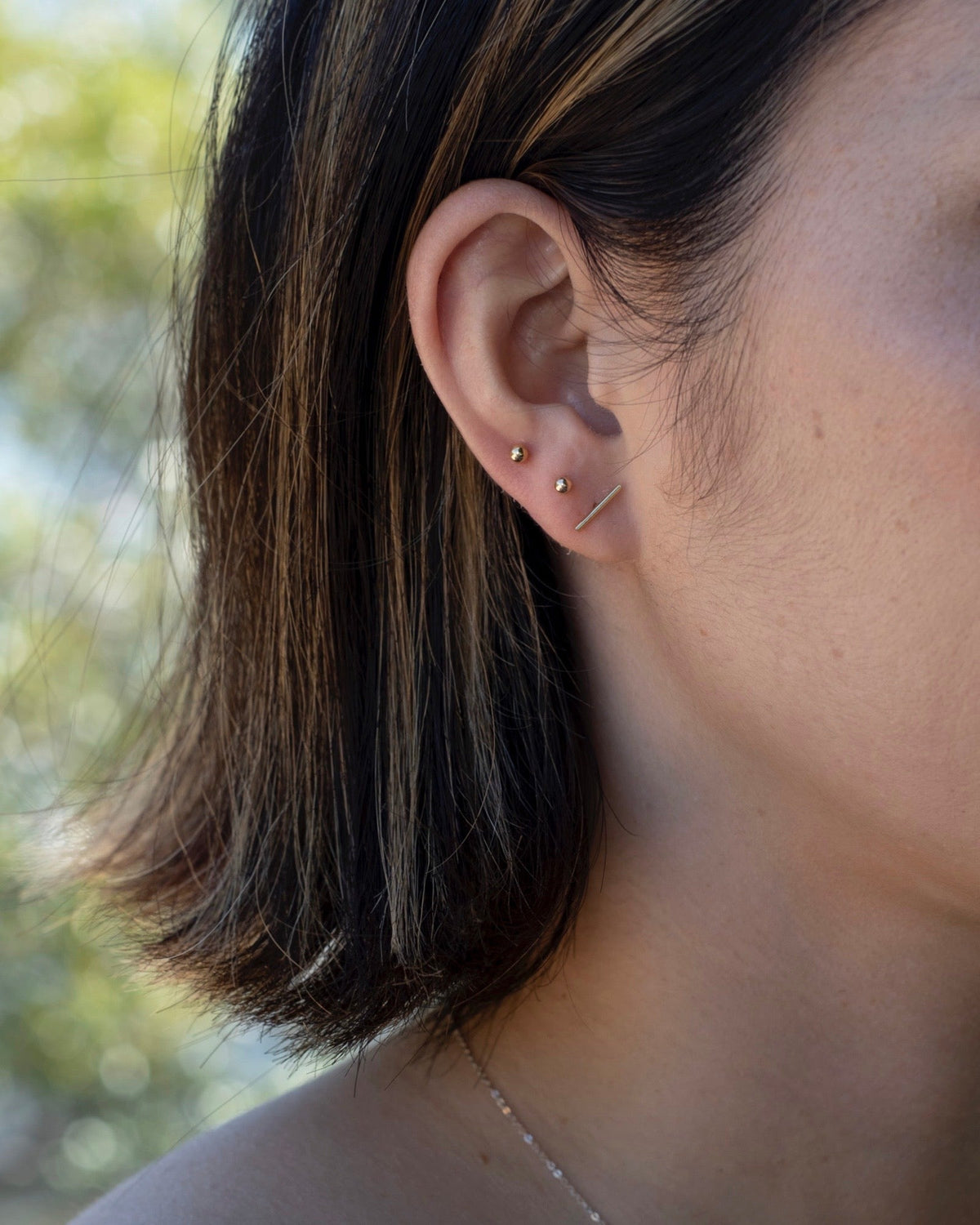 Petite Gold Ball Stud Earrings