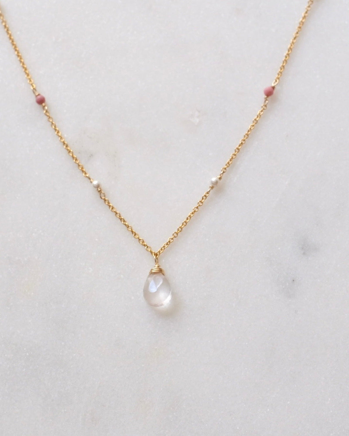 Rose quartz bohemian necklace