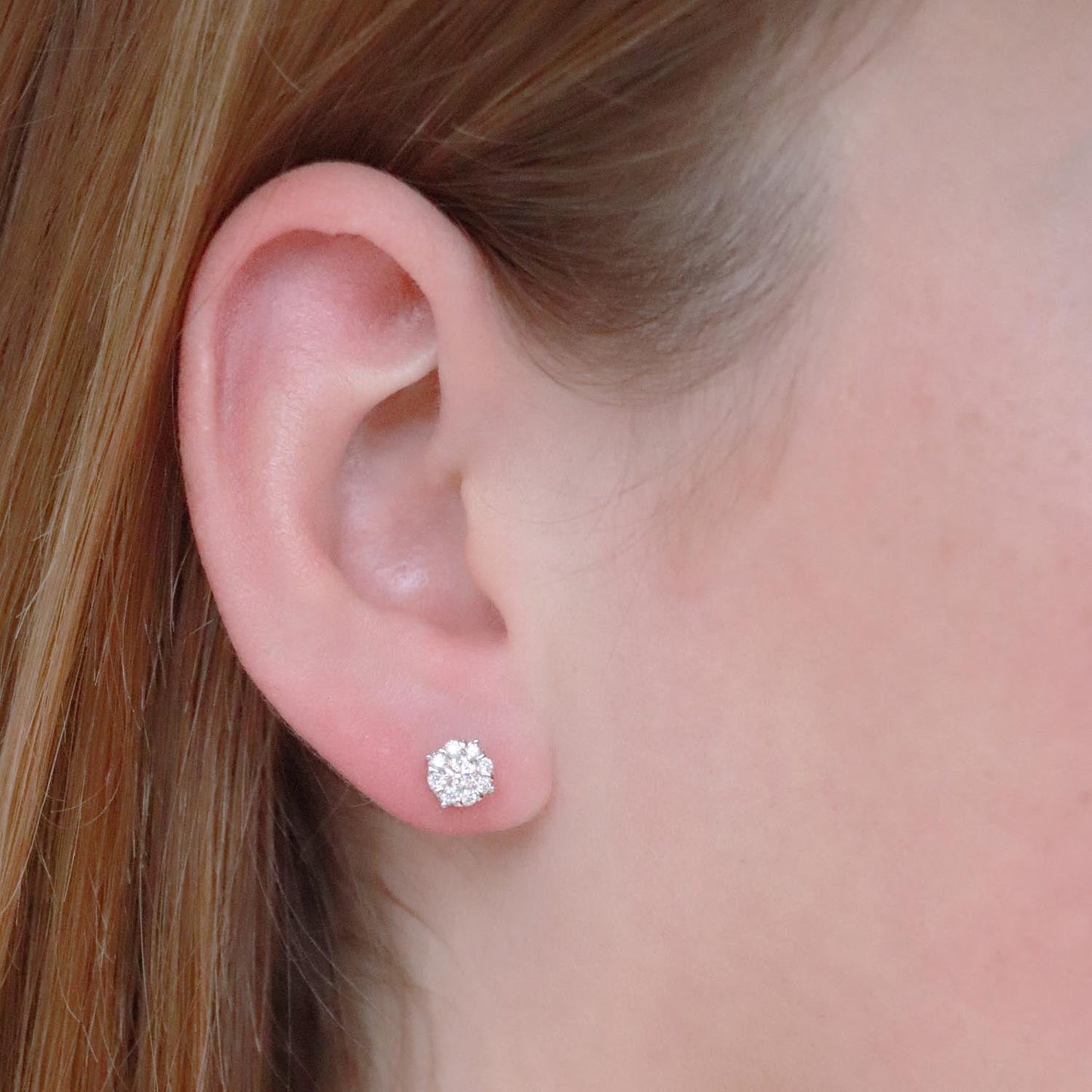 0.50ct Round Diamond Stud Earrings Set In 9K Yellow Gold