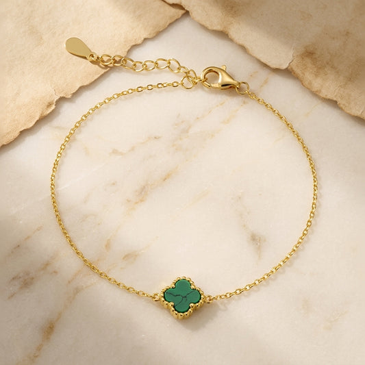 14k Gold Plated Sterling Silver Flower Bracelet