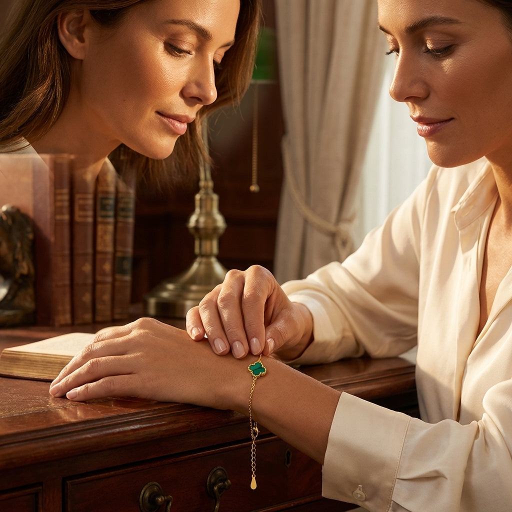 Pulsera de plata de ley con baño de oro de 14k y diseño de flor