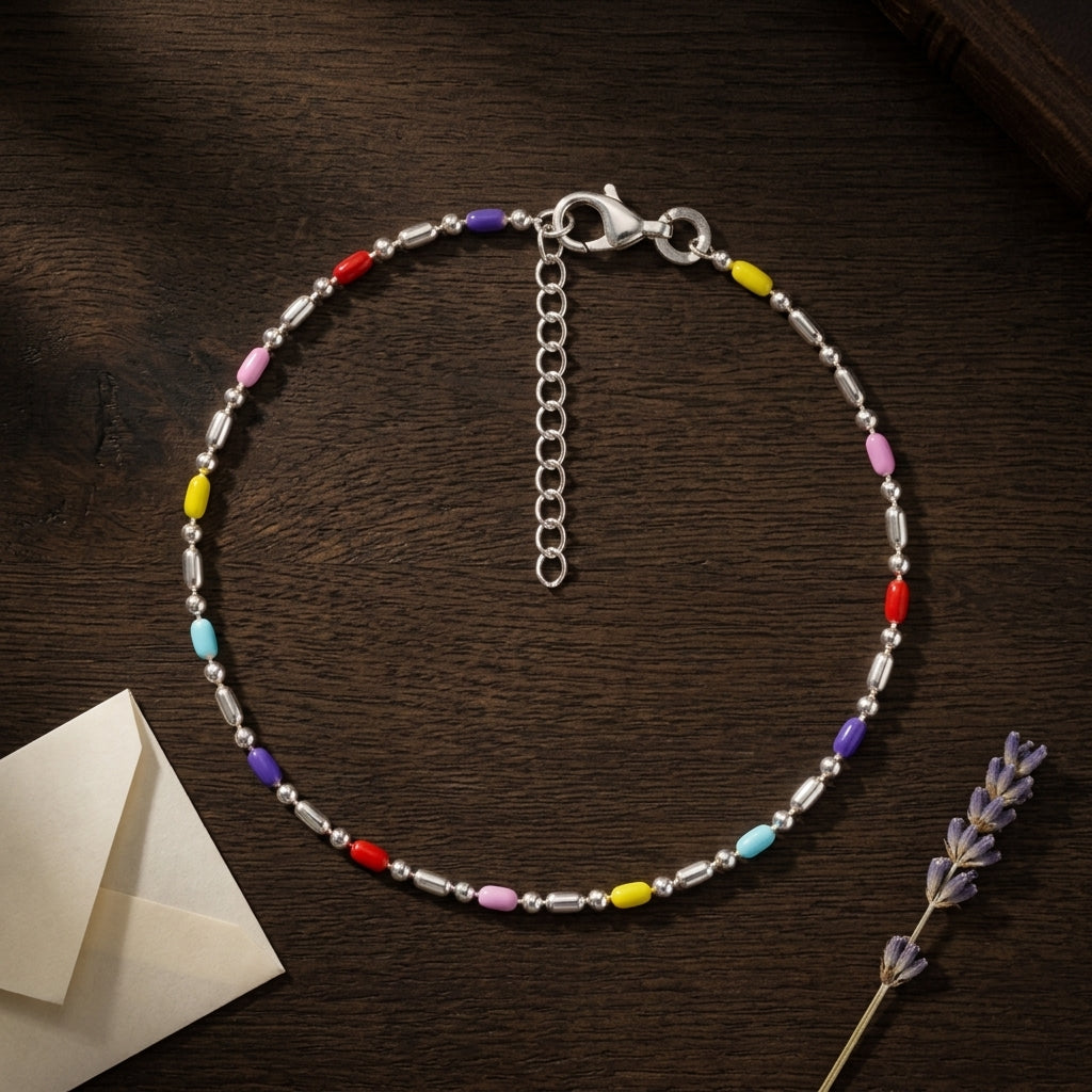 Pulsera de Esmalte Multicolor de Plata Fina 925