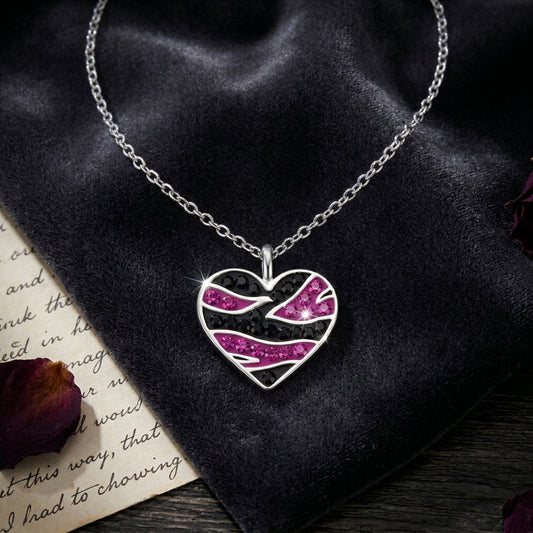 Heart Sterling Silver Necklace with Crystal