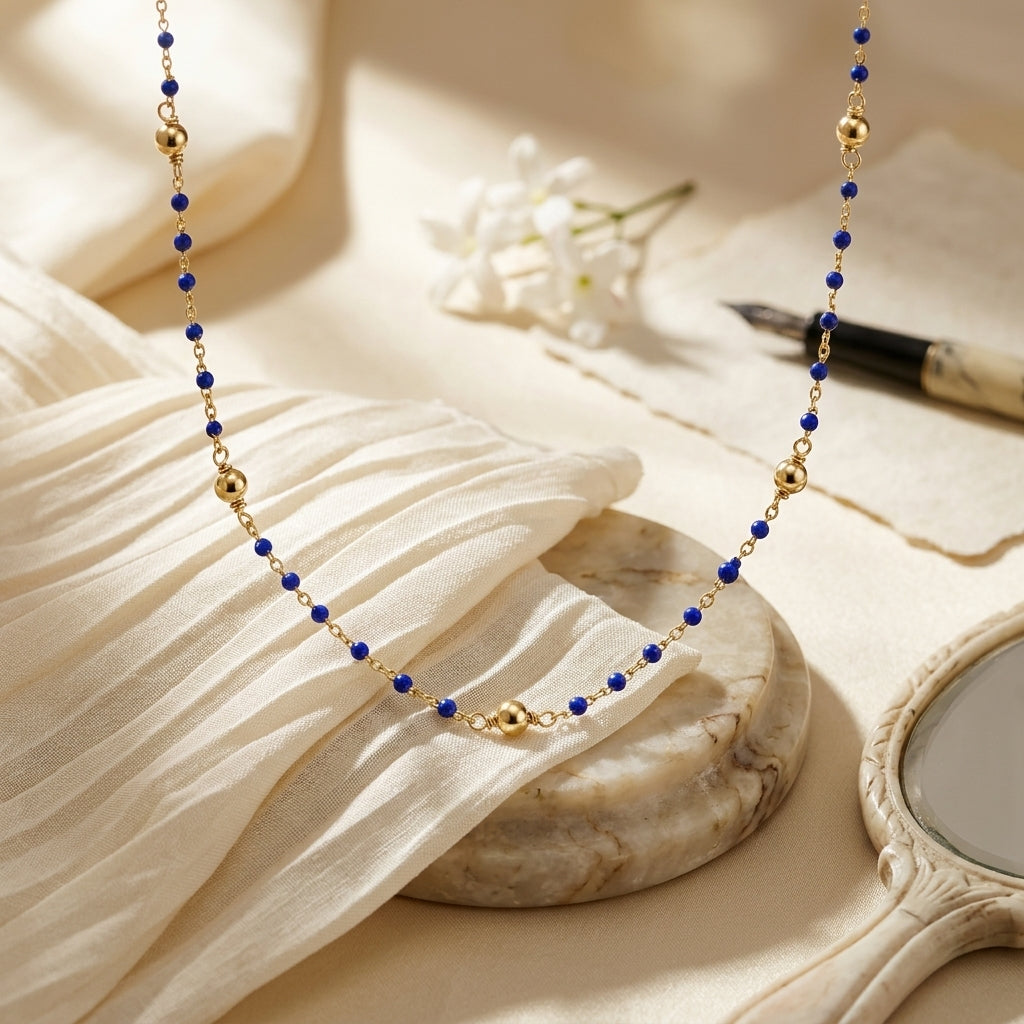 Enamel Necklace, Sterling Silver