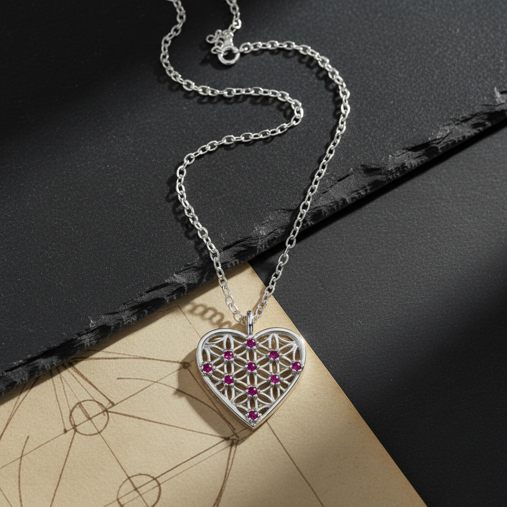 Heart Sterling Silver Necklace with Cubic Zirconia