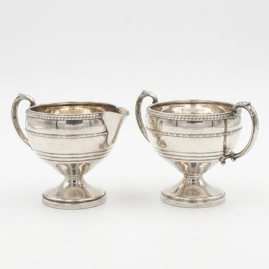 American Sterling Silver Milk Jug And Sugar Bowl Set With Weighted Bases