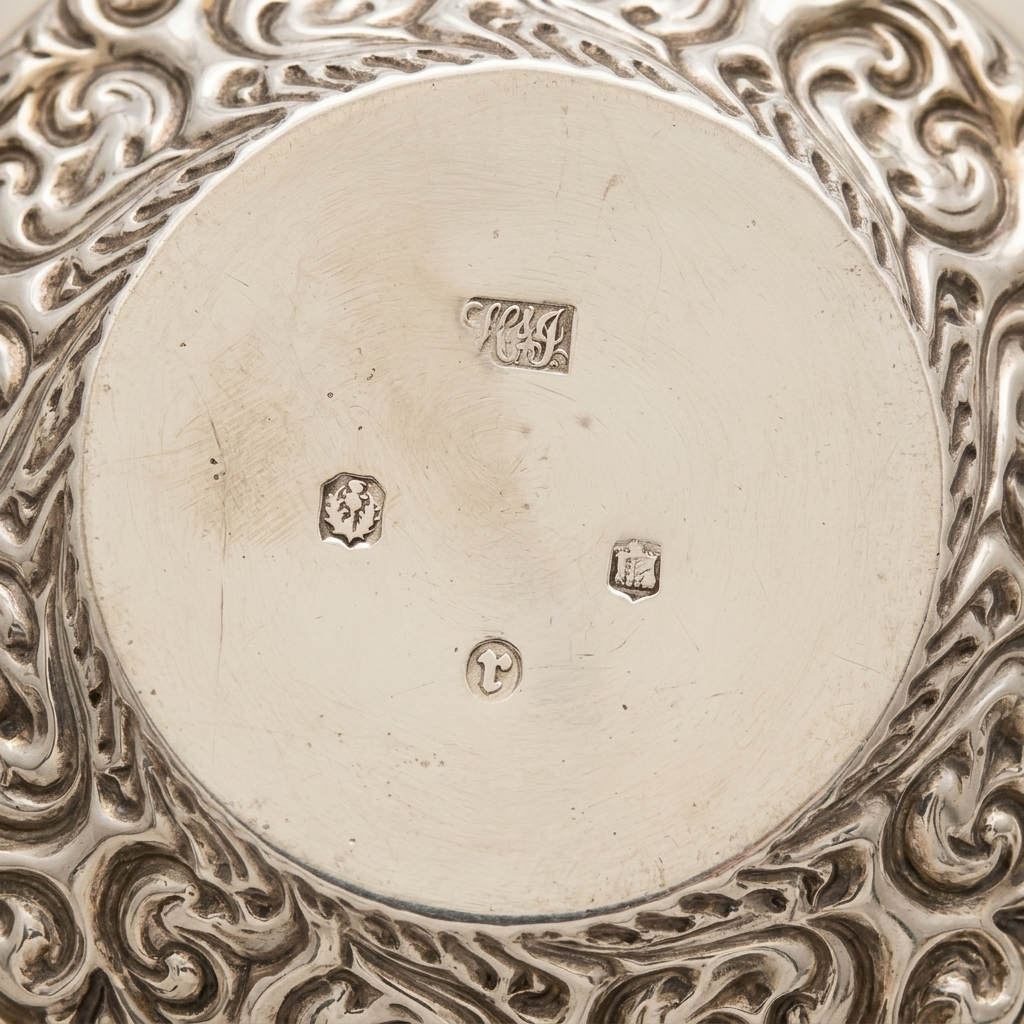 Antique Scottish Sterling Silver Bonbon Dishes Pair Edinburgh 1898 Repousse