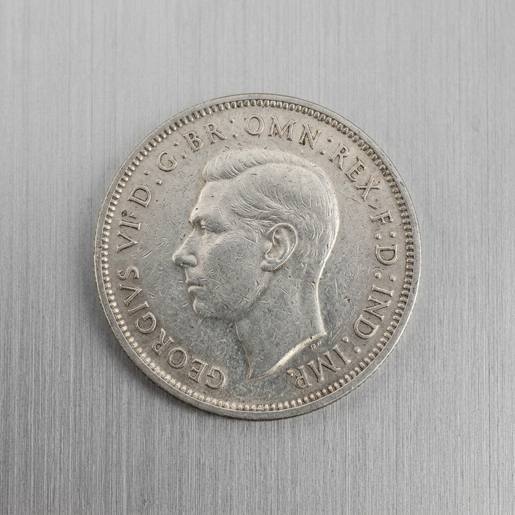 1942 Australian Florin Two Shillings Silver Coin King George VI