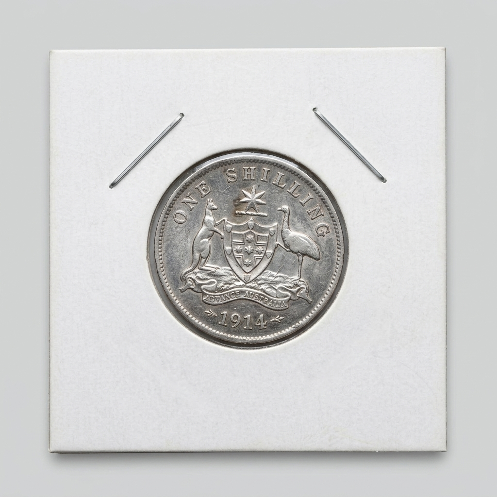 Australia 914 King George V 1 Shilling Silver Coin Pre Decimal Era