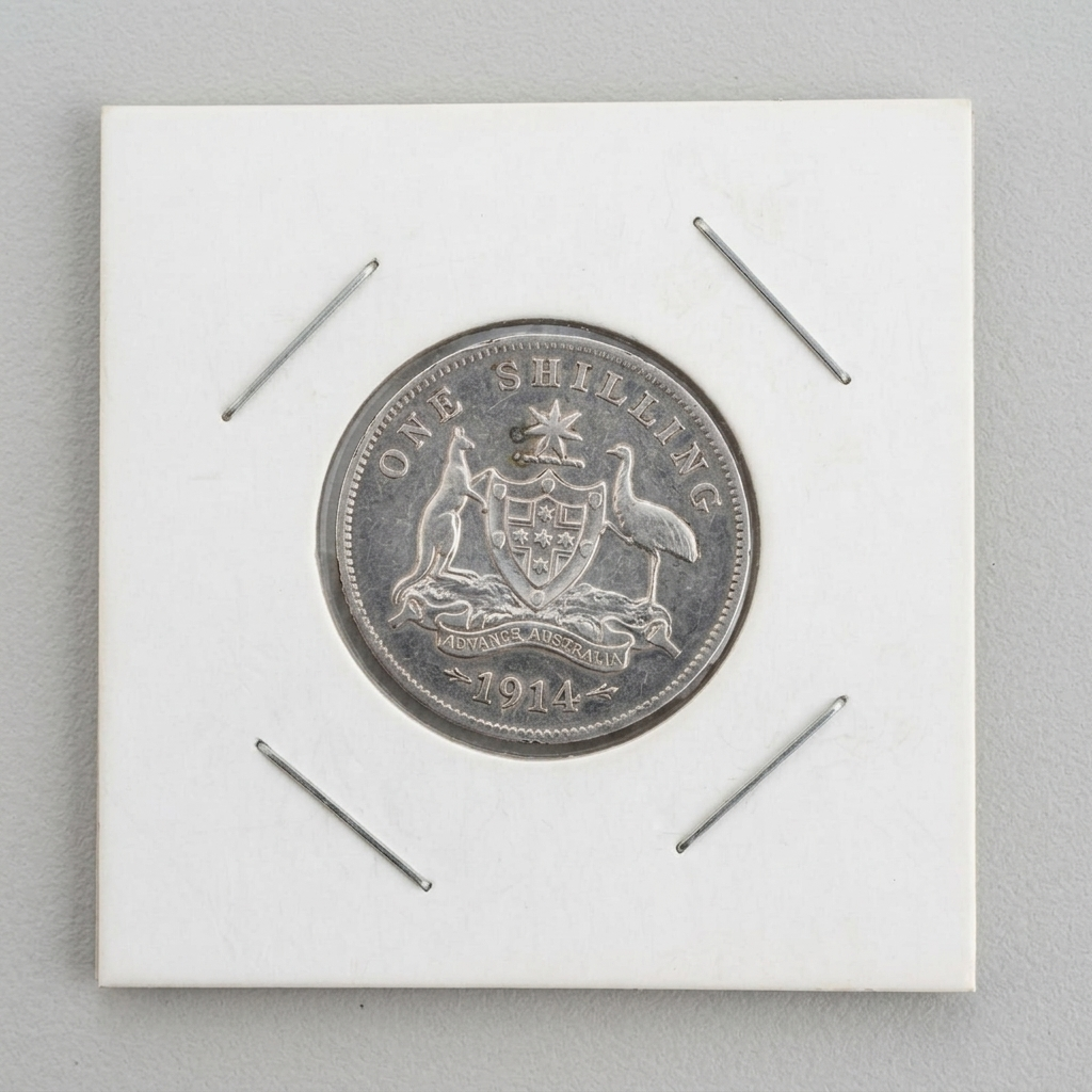 Australia 914 King George V 1 Shilling Silver Coin Pre Decimal Era