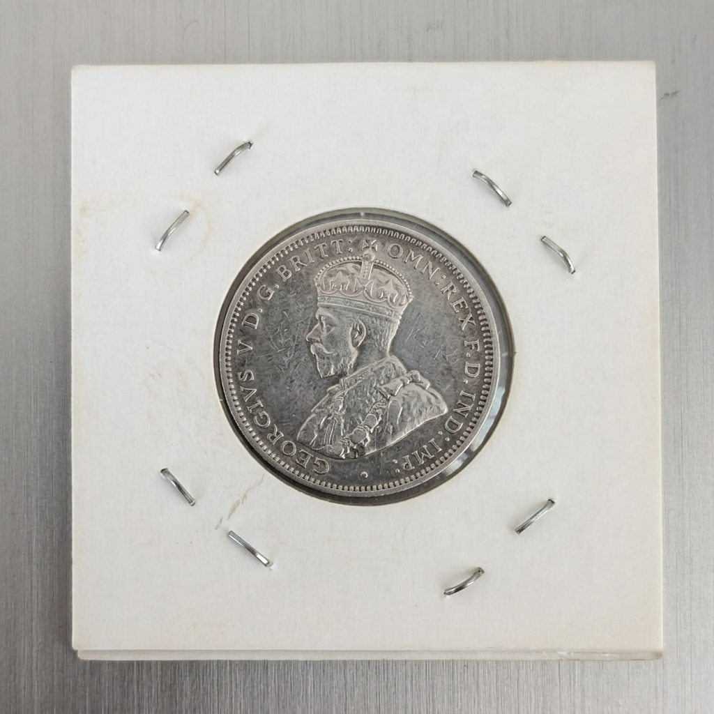 Australia 914 King George V 1 Shilling Silver Coin Pre Decimal Era