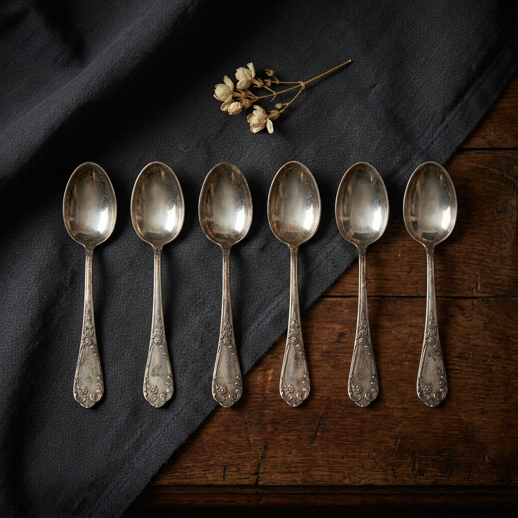 Italian 800 Silver Coffee Spoons Set Of Six By Di Cristofalo