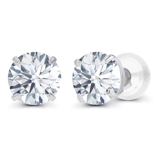 Pendientes de tuerca LGD de 1,00 CT con certificación AGI en oro de 14K – Color E Claridad VS